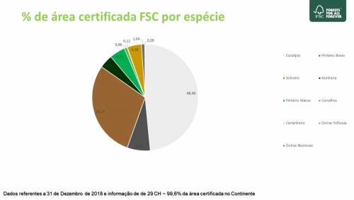 Área Certificada FSC por espécie